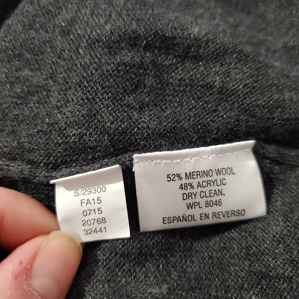 Club Room Men's M Merino Wool Blend V-Neck Preppy Collegiate Gray Sweater - Picture 7 of 8